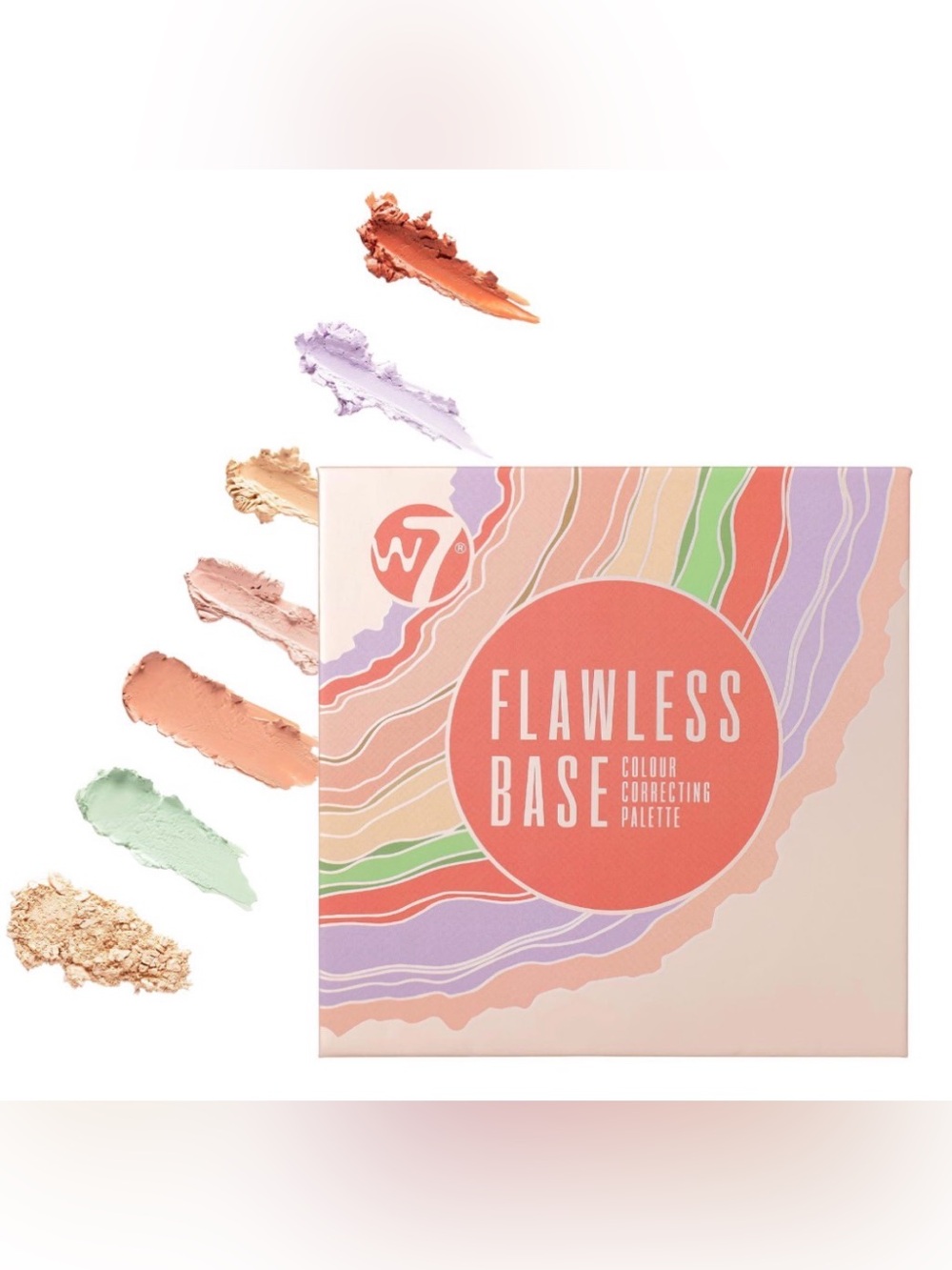 W7 Flawless Base Cream Colour Correcting Palette - 7 Shades  NWT